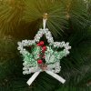 Vianočná dekorácia - zavesiteľná - strieborná hviezda - 10 cm