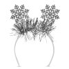 Vianočná čelenka - strieborná - snehová vločka - 20 cm
