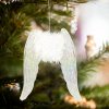 Vianočná ozdoba - irizujúce, akrylové anjelove krídla - 15 x 12,5 x 1,5 cm