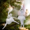 Vianočná ozdoba - akrylová balerina - 14 x 4 x 4 cm - 2 ks / balenie