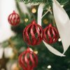 Sada ozdôb na vianočný strom - glitrové strieborné gule - 7 cm - 6 ks / balenie  