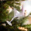 Vianočná ozdoba - irizujúca, akrylová snehová vločka - 65 x 92 mm