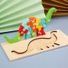 Počítacie drevené puzzle pre deti s dinosauromi
