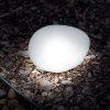 Zapichovacia solárna lampa - tvar kameňa - matné sklo - 165 x 142 x 115 mm - teplá biela LED