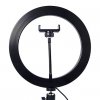 Selfie lampa so stojanom, držiakom na telefón a ovládaním jasu, 20 cm