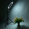 Selfie lampa so stojanom, držiakom na telefón a ovládaním jasu, 20 cm