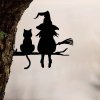 Dekorácia na strom čarodejnice a jej mačky pre záhradu