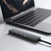 Multifunkčný USB hub - HDMI + Type-C 3.0 - 3xUSB-A, 1xType-C - 5 Gbps, 100 W - čierny