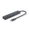 Multifunkčný USB hub - HDMI + Type-C 3.0 - 3xUSB-A, 1xType-C - 5 Gbps, 100 W - čierny