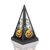 Halloweensky LED lampáš - tekvica - teplá biela - čierna - 9,5 x 9,5 x 17 cm - 2 x AAA