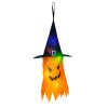 Halloweenska LED dekorácia - duch - žltá - 10 farebných LED - zavesiteľná - 2 x 2032 - 75 x 35 cm 