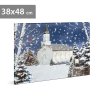 LED obraz na stenu - zimná krajina -  2 x AA, 48 x 38 cm