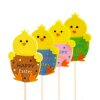 Veľkonočná dekorácia - kuriatko - 4 druhy - 6 x 9 cm - zapichovateľné