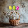 Veľkonočná dekorácia - sada vajíčok - zapichovacie - 6 druhov - 4 cm