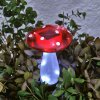 Zapichovací solárny hríb - 23,5 cm - 10  studená biela LED