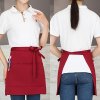  Jednofarebná polyesterová pásová zástera s vreckom pre mužov aj ženy – vhodná do reštaurácie, pre pokladníkov, baristov, do juice barov a kaviarní