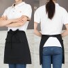  Jednofarebná polyesterová pásová zástera s vreckom pre mužov aj ženy – vhodná do reštaurácie, pre pokladníkov, baristov, do juice barov a kaviarní