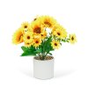 Umelá rastlina dekorácia - slnečnica - 20 x 8 cm