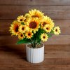 Umelá rastlina dekorácia - slnečnica - 20 x 8 cm