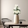 Umelá rastlina dekorácia - chryzantéma - biela - 12 x 58 cm