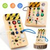 Farebná drevená aktivita tabuľa so senzorickými hrami, so svetelnými a zvukovými prepínačmi – Vzdelávacia hračka vhodná na cesty, ideálny narodeninový darček pre deti
