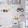 súprava nástenných samolepiek s pracovnými strojmi