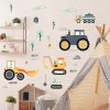 súprava nástenných samolepiek s pracovnými strojmi