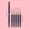 5 ks ružových/čiernych štetcov na Nail Art – dlhé štetce na detailné zdobenie nechtov, ideálne na gélovú manikúru a jemné vzory