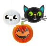 Halloween dekorácia - lampiónová súprava - tekvica, mačka, lebka - papier - 20 cm - 3 ks / balenie