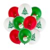 Sada balónikov - červené, biele, zelené, s vianočnými motívmi - 10 ks / balenie