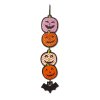 Halloweenská dekorácia - tekvica - závesná - drevená - 62 x 13 cm