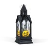 Halloweenová svetelná dekorácia - tekvica - žltá LED - 17,5 x 6,3 x 6,3 cm - 3 x LR44