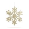 Vianočná dekorácia – snehová vločka – trblietavá zlatá – závesná – 31 cm