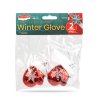 Vianočná dekorácia - zimná rukavica - 7,2 x 5 cm - 2 ks / balenie