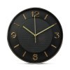 Nástenné hodiny - 25 cm - plast, sklo - 1 x AA - čierne