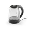 GOURMETMAXX Sklenená kanvica na vodu 1,8L 1800W čierna/strieborná
