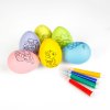 Veľkonočné maľovateľné vajíčka so 4 fixkami – 6 farebných vajíčok – 6 cm