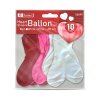 Balónová sada - v tvare srdca - červená/biela/ružová - 10 ks / balenie