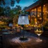 Chybný! Solárna stolová lampa – priehľadná – studená biela LED – plast – 26 x 12 cm