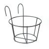 Kovový kôš na zavesenie na balkónové zábradlie – na upevnenie kvetináčov – 18 cm – čierny