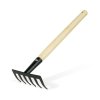 Záhradné náradie - hrable - 50 cm - s drevenou rukoväťou