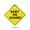 Tabuľka „Baby on Board” s prísavkou – 12,7 x 12,7 cm