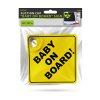 Tabuľka „Baby on Board” s prísavkou – 12,7 x 12,7 cm
