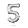 Narodeninový fóliový balón číslo 5 - strieborný - 40"