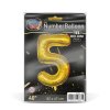 Narodeninový fóliový balón číslo 5 - zlatý - 40"