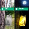 Solárna lampášová rozprávková svetielka – Záhradná dekorácia, vonkajšia závesná sklenená lampa s mrazivým efektom skla