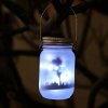 Solárna lampášová rozprávková svetielka – Záhradná dekorácia, vonkajšia závesná sklenená lampa s mrazivým efektom skla