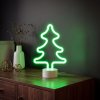 Neónová LED lampa - zelený stromček - 3 x AA + USB - 18,5 x 8,5 x 28 cm