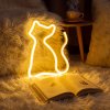 Neónová LED lampa - teplobiela mačka - 3 x AA + USB - 17 x 1,6 x 23,3 cm
