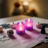 Halloweenová svietiaca dekorácia - LED sviečka - fialová - 2 ks / balenie